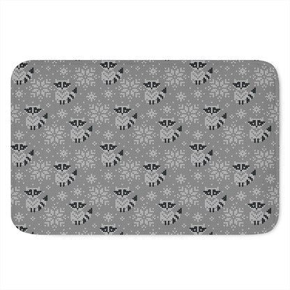 Knitted Raccoon Pattern Print Indoor Door Mat