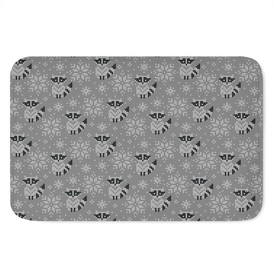 Knitted Raccoon Pattern Print Indoor Door Mat