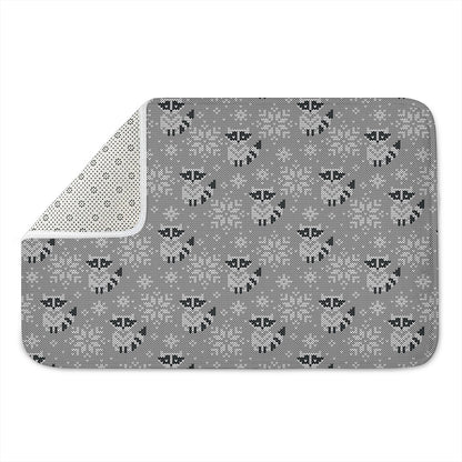 Knitted Raccoon Pattern Print Indoor Door Mat