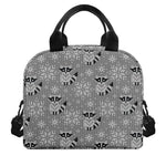 Knitted Raccoon Pattern Print Insulated Lunch Bag