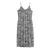 Knitted Raccoon Pattern Print Jersey Midi Cami Dress