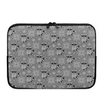 Knitted Raccoon Pattern Print Laptop Sleeve