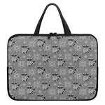 Knitted Raccoon Pattern Print Laptop Sleeve With Handle