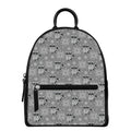 Knitted Raccoon Pattern Print Leather Backpack