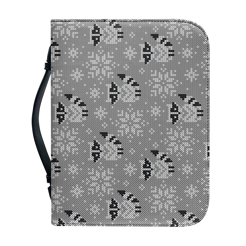 Knitted Raccoon Pattern Print Leather Bible Cover