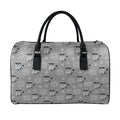 Knitted Raccoon Pattern Print Leather Duffel Bag