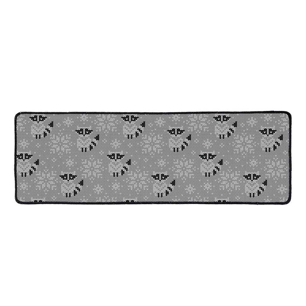 Knitted Raccoon Pattern Print Long Kitchen Mat
