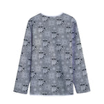 Knitted Raccoon Pattern Print Long Sleeve Short Coat