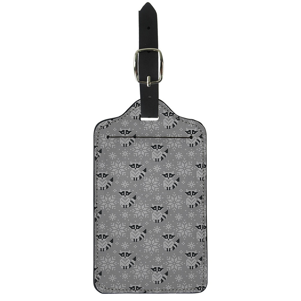 Knitted Raccoon Pattern Print Luggage Tag
