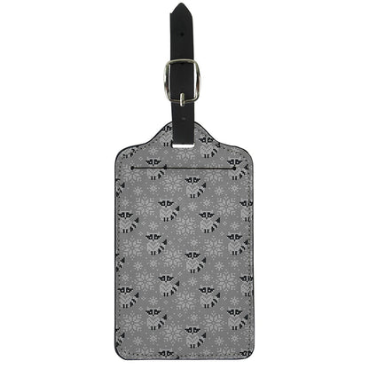 Knitted Raccoon Pattern Print Luggage Tag