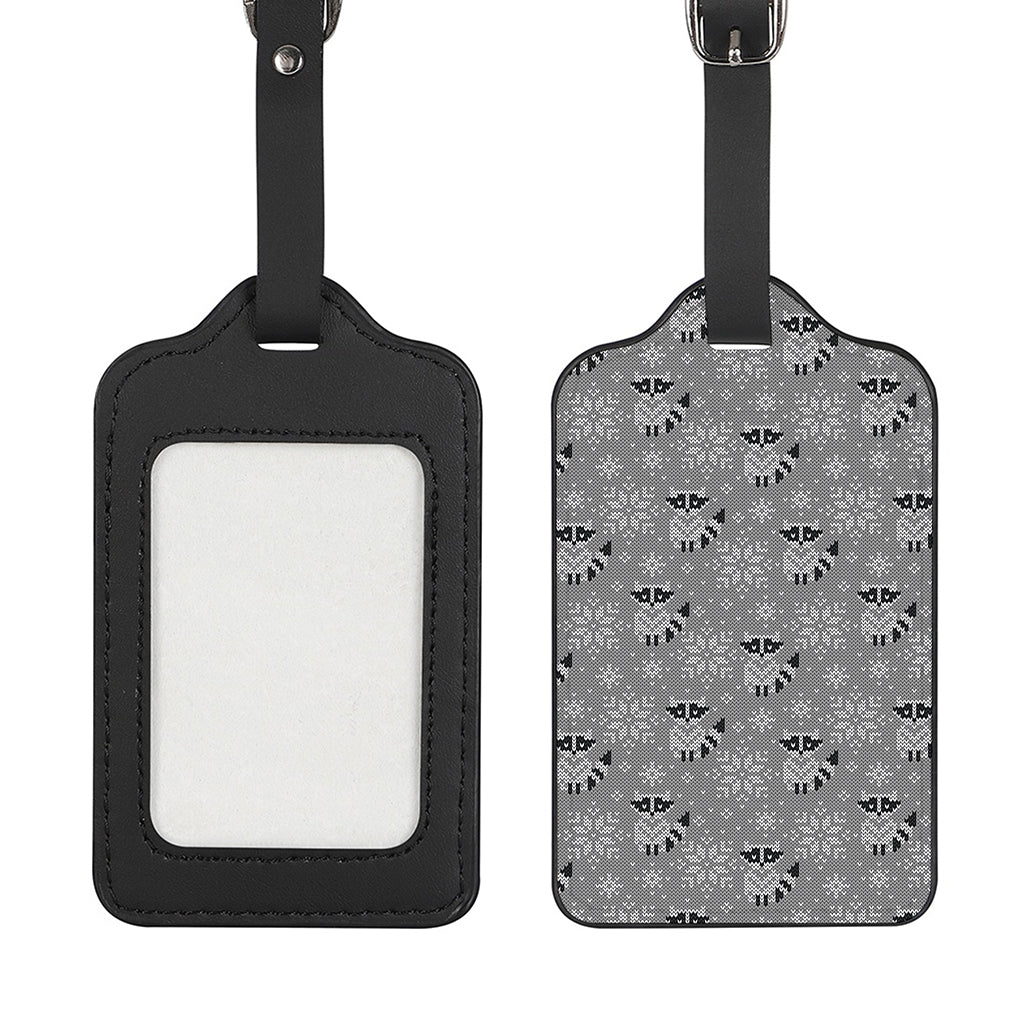 Knitted Raccoon Pattern Print Luggage Tag