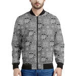 Knitted Raccoon Pattern Print Men's Bomber Jacket