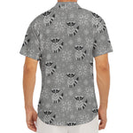 Knitted Raccoon Pattern Print Men's Deep V-Neck Shirt