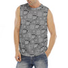 Knitted Raccoon Pattern Print Men's Fitness Tank Top