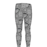 Knitted Raccoon Pattern Print Men's leggings