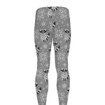 Knitted Raccoon Pattern Print Men's leggings
