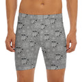 Knitted Raccoon Pattern Print Men's Long Boxer Briefs