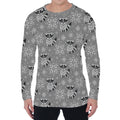 Knitted Raccoon Pattern Print Men's Long Sleeve T-Shirt