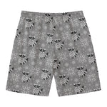 Knitted Raccoon Pattern Print Men's Swim Trunks