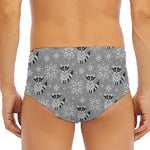 Knitted Raccoon Pattern Print Men's Triangle Swim Briefs