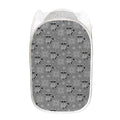 Knitted Raccoon Pattern Print Mesh Laundry Hamper