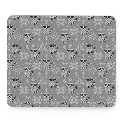 Knitted Raccoon Pattern Print Mouse Pad