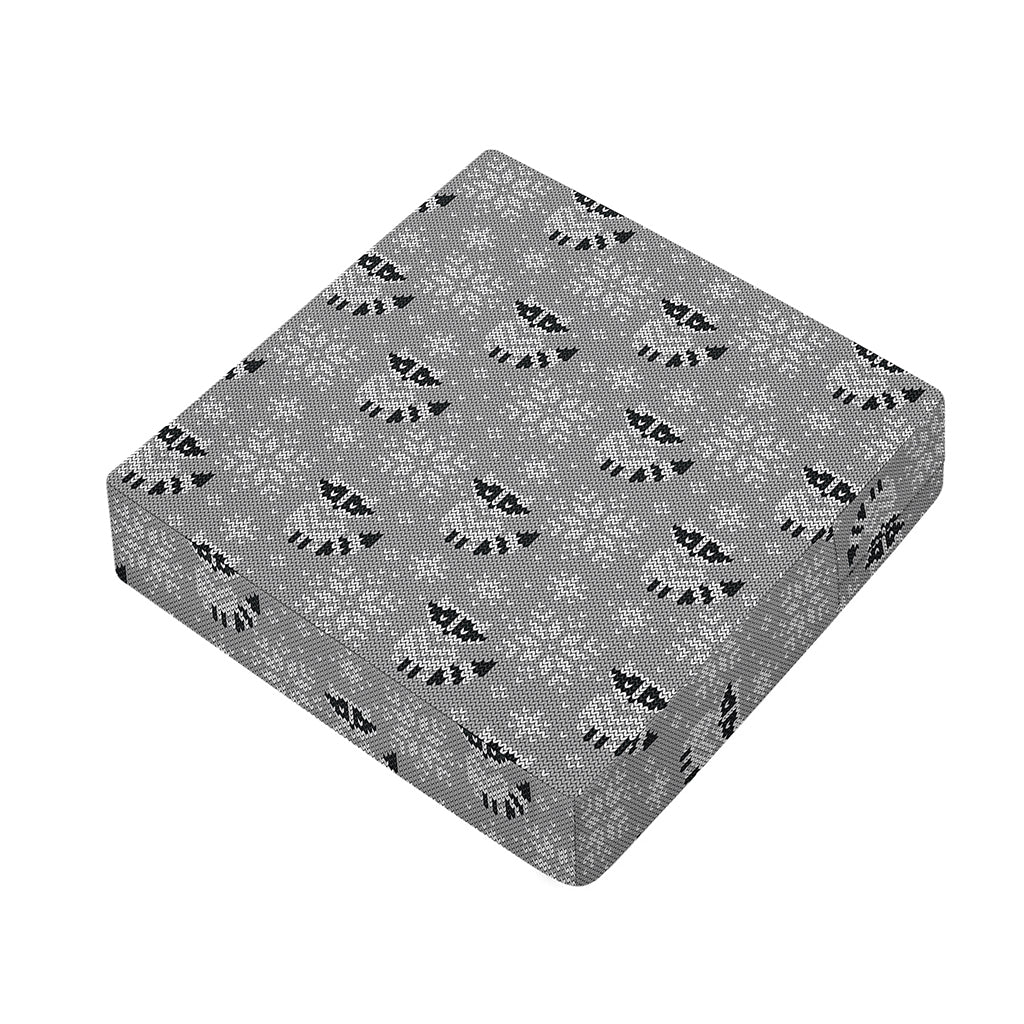 Knitted Raccoon Pattern Print Outdoor Seat Cushion Cover