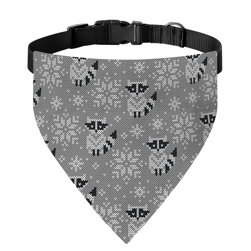 Knitted Raccoon Pattern Print Over The Collar Dog Bandana