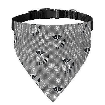 Knitted Raccoon Pattern Print Over The Collar Dog Bandana