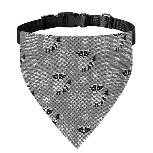 Knitted Raccoon Pattern Print Over The Collar Dog Bandana