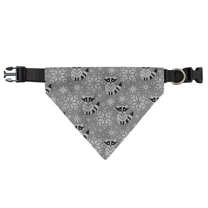 Knitted Raccoon Pattern Print Over The Collar Dog Bandana