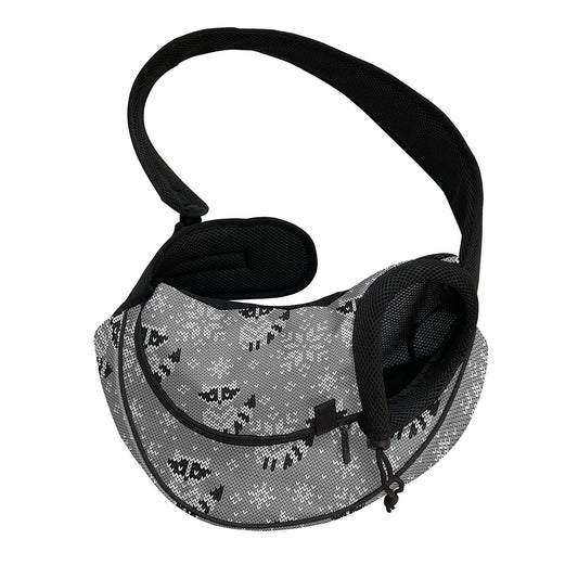 Knitted Raccoon Pattern Print Pet Sling Carrier