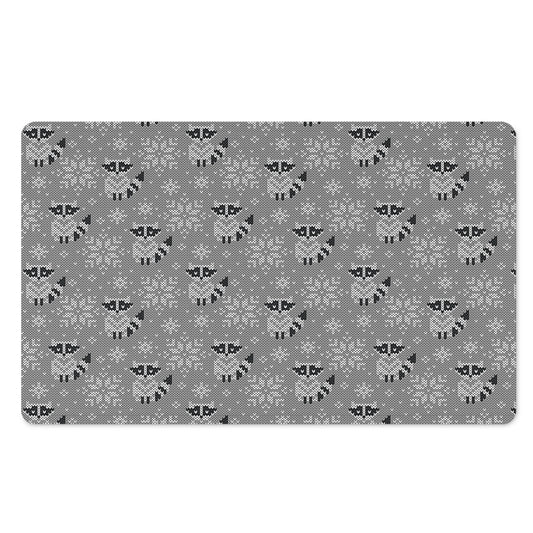 Knitted Raccoon Pattern Print Polyester Doormat