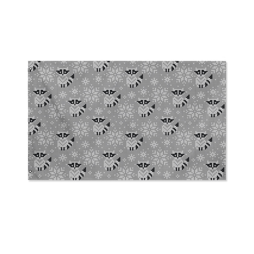 Knitted Raccoon Pattern Print Polyester Flag