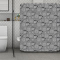 Knitted Raccoon Pattern Print Polyester Shower Curtain