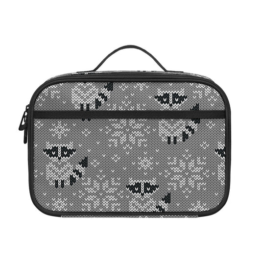 Knitted Raccoon Pattern Print Portable Lunch Bag