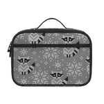 Knitted Raccoon Pattern Print Portable Lunch Bag