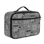 Knitted Raccoon Pattern Print Portable Lunch Bag