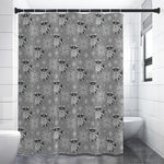 Knitted Raccoon Pattern Print Premium Shower Curtain