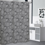 Knitted Raccoon Pattern Print Premium Shower Curtain