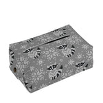 Knitted Raccoon Pattern Print Rectangle Tissue Box Cover