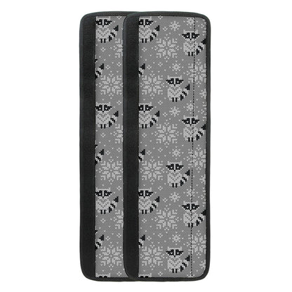 Knitted Raccoon Pattern Print Refrigerator Handle Covers