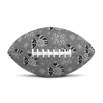 Knitted Raccoon Pattern Print Rugby Ball