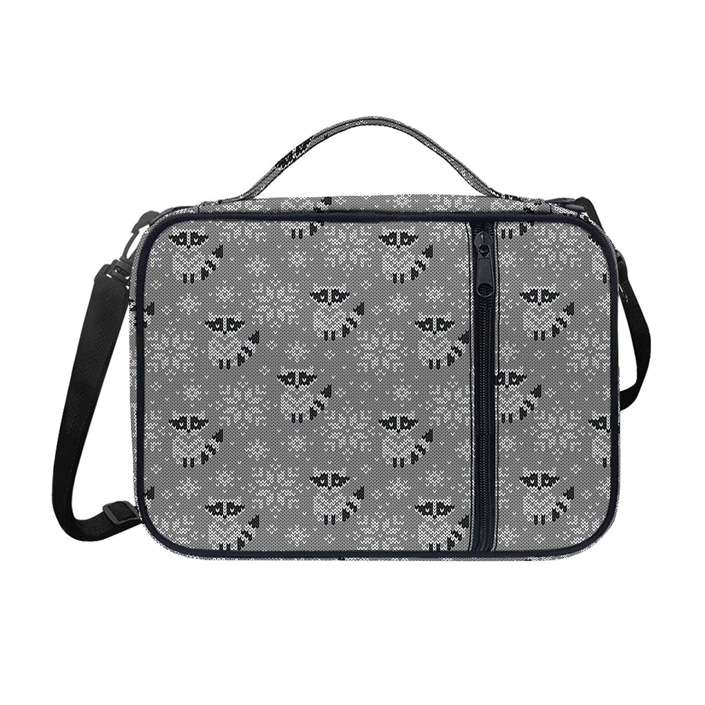 Knitted Raccoon Pattern Print Shoulder Strap Bible Bag