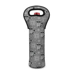 Knitted Raccoon Pattern Print Single Neoprene Wine Tote