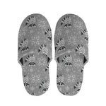 Knitted Raccoon Pattern Print Slippers
