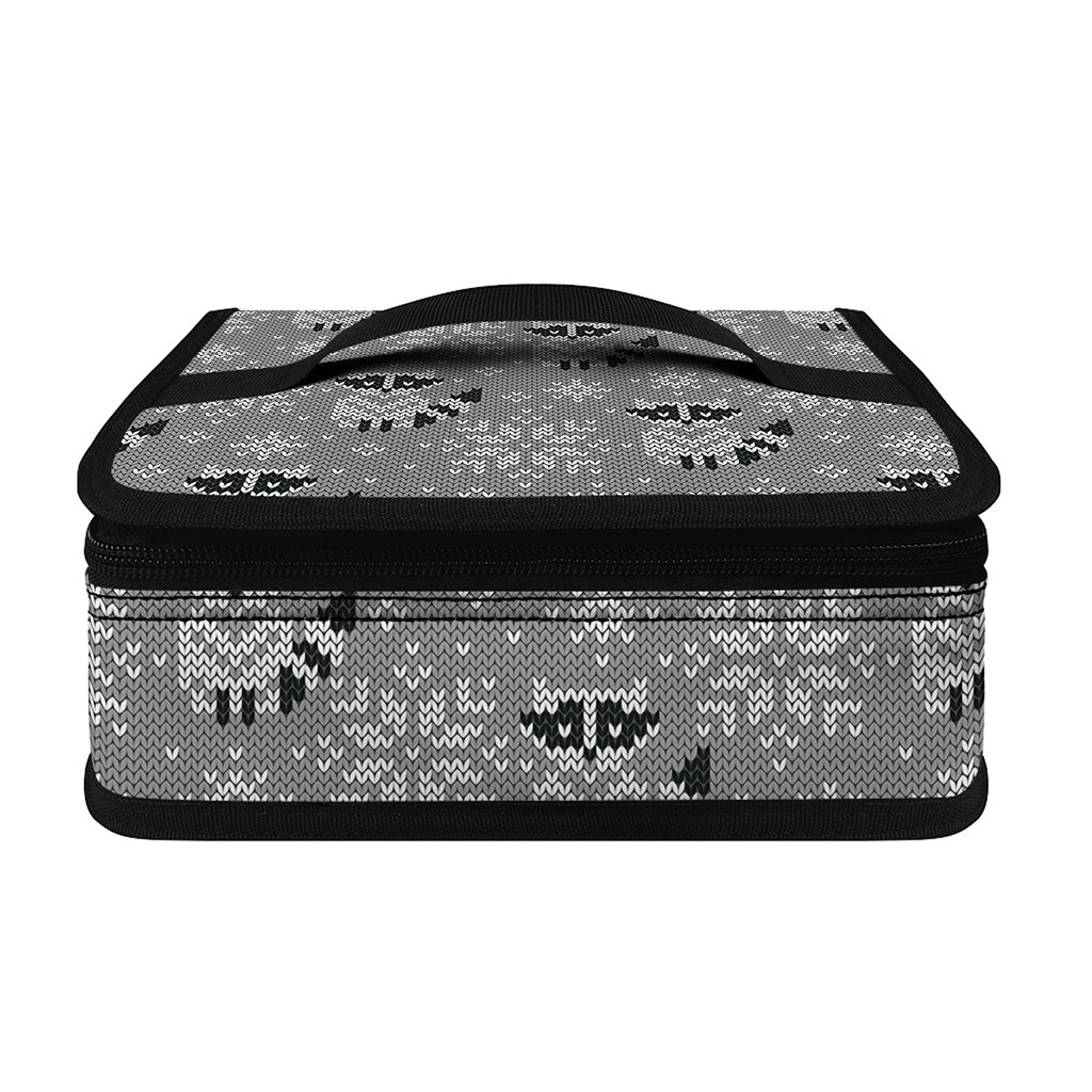 Knitted Raccoon Pattern Print Small Lunch Bag