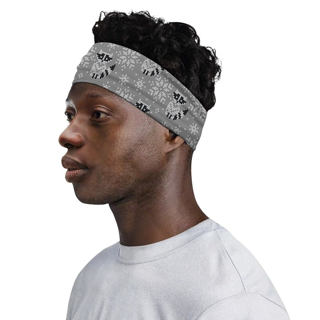 Knitted Raccoon Pattern Print Sports Headband