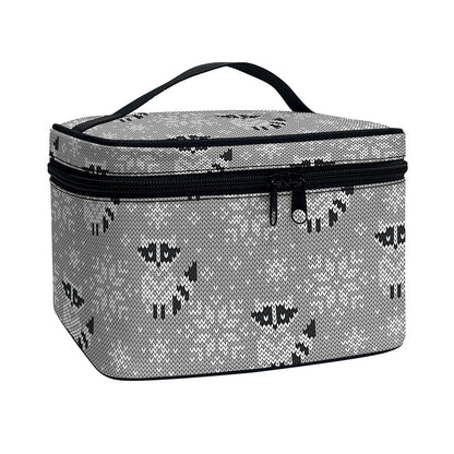 Knitted Raccoon Pattern Print Travel Makeup Bag