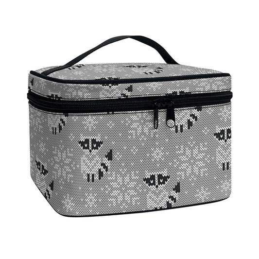 Knitted Raccoon Pattern Print Travel Makeup Bag
